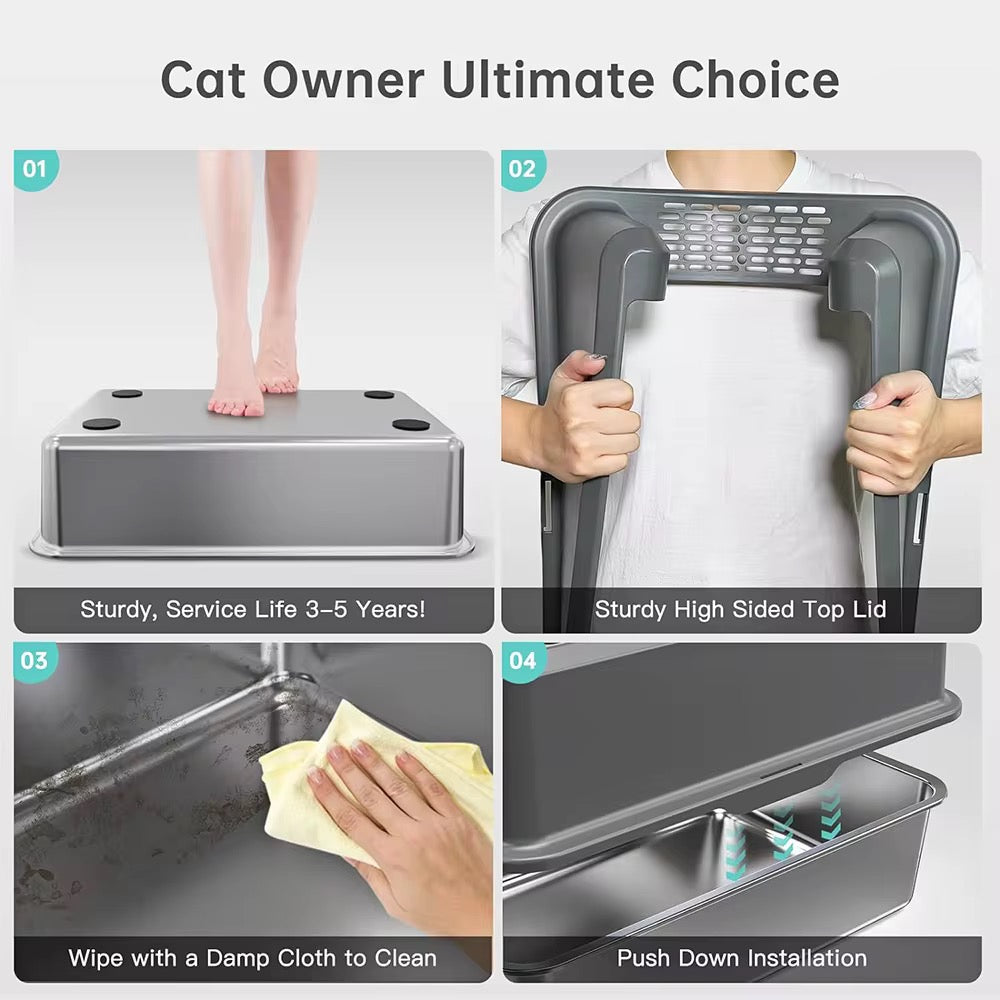 Luxury Stainless Steel cat litter box