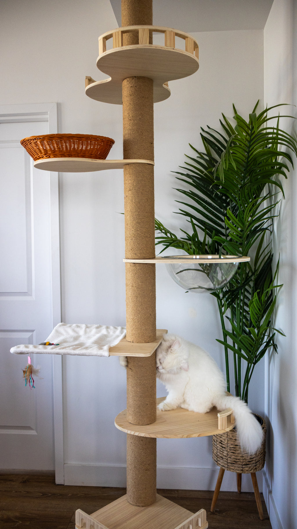 Luxury Cat Tree for Cat Lovers To Enjoy. Fits ceileings up to 10 feet with no miimum height